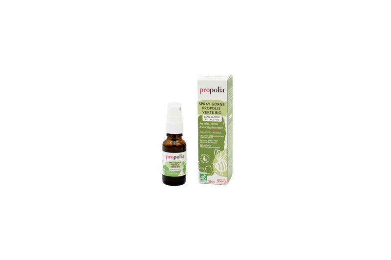 Propolia Bio Halsspray grüne Propolis alkoholfrei mit Honig, Zitrone und Eukalyptus, 20 ml