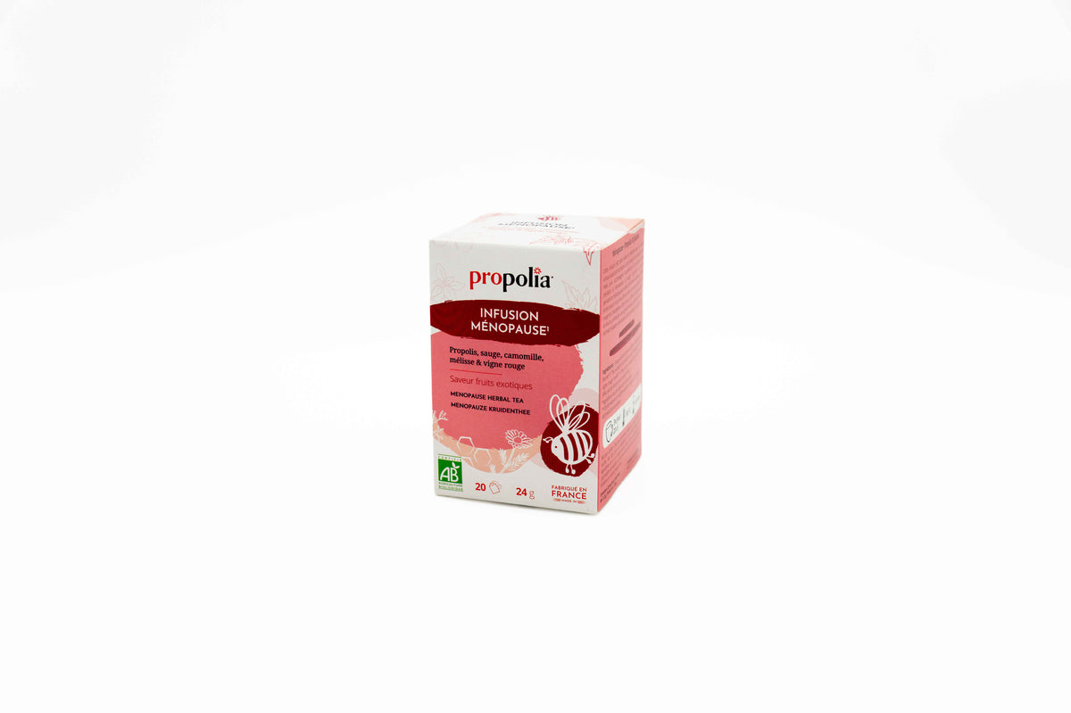 Propolia Bio Kräutertee Menopause mit Propolis, Salbei, Kamille, Melisse & rotem Weinlaub, 20 Beutel